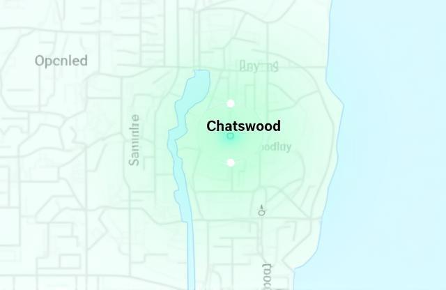 Chatswood area map showing service range