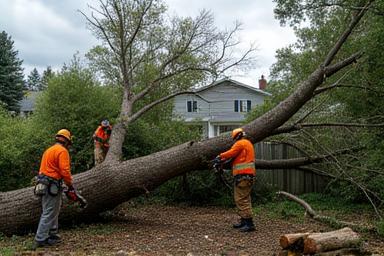 Fallen tree after storm
