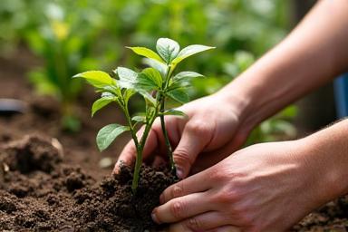Planting a young tree